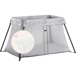 Lit De Voyage Light + Drap Housse Argent De BabyBjörn