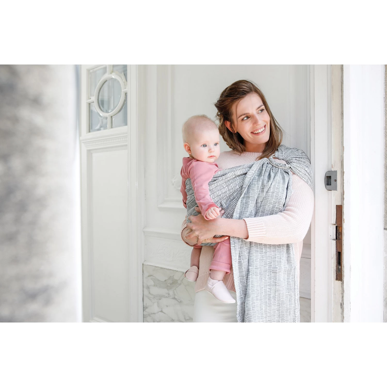 Écharpe De Portage Anneaux BB-Sling Ornate Blue De Babylonia – Image 3