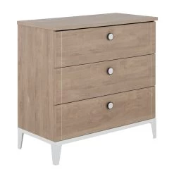 Marcel Commode 3 Tiroirs Chêne Blond/Blanc De Galipette