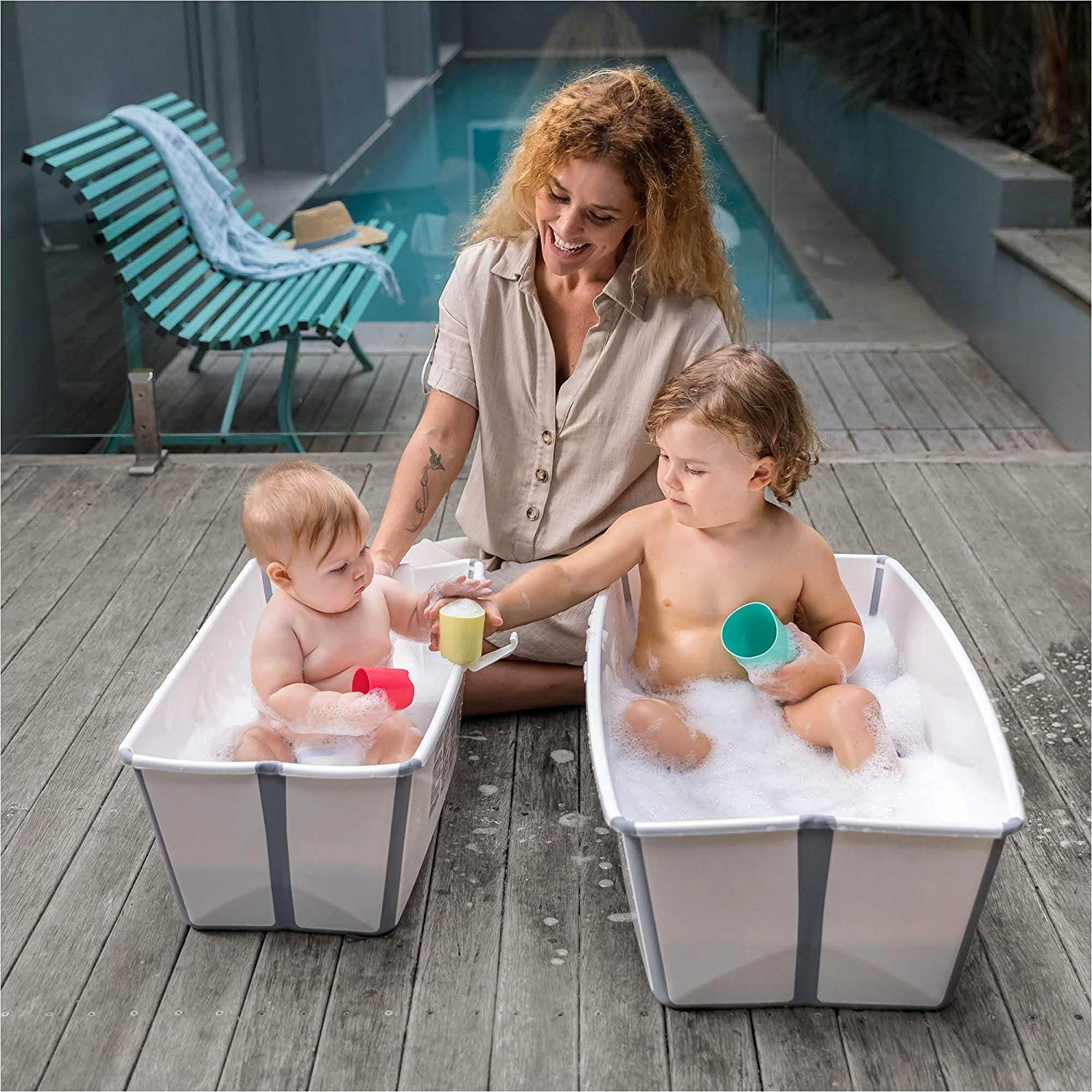 Baignoire Flexi Bath™ XL Transparent Bleu De Stokke® – Image 5