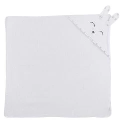 Cape De Bain Lapin Câlin Blanc Talc De P'tit Bisou