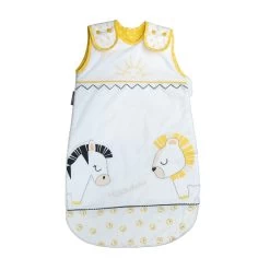 Pluche Et Pompon Sac Nid été Blanc/Jaune 0-6 Mois De Sauthon Baby's Sweet Home