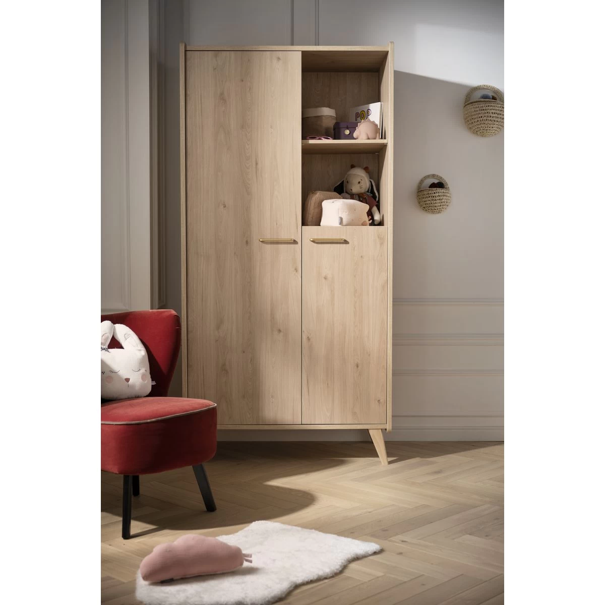 Arty Armoire 2 Portes Chêne Suave De Sauthon Baby's Sweet Home – Image 4