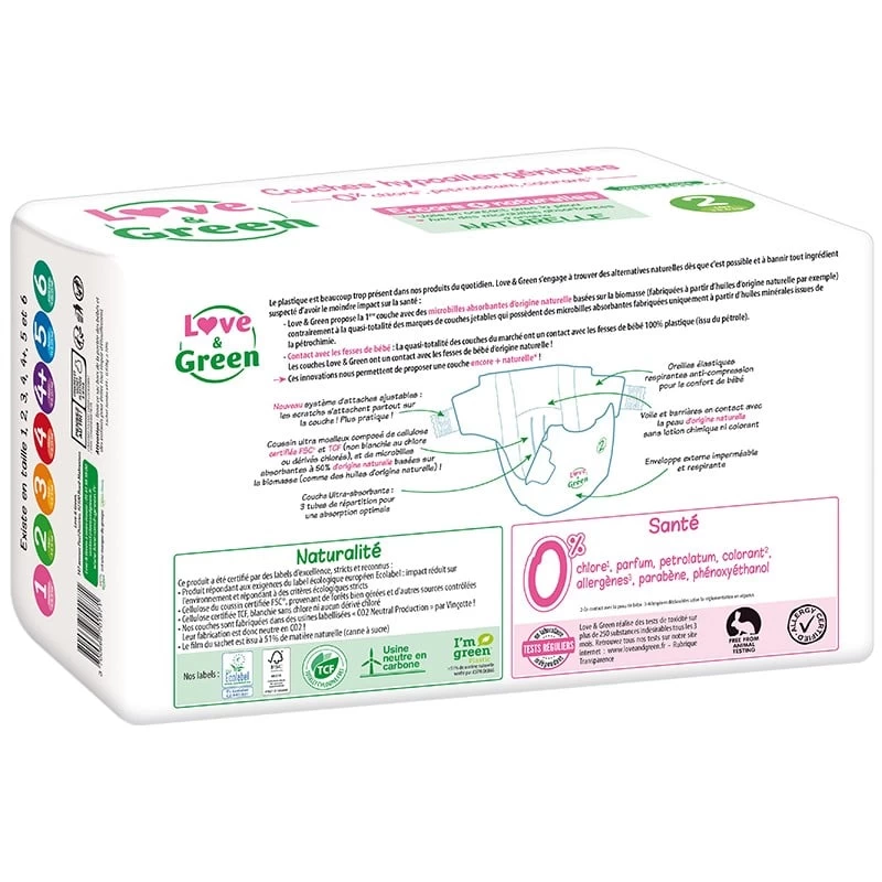 Couches écologiques Blanc T2 De Love & Green – Image 3